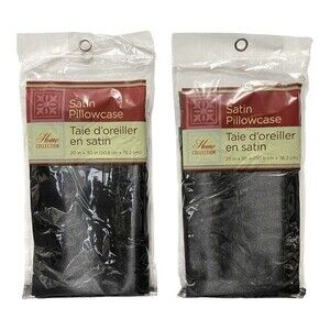 Home Collection Black Satin Pillow Cases (Set of 2)